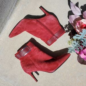 Calvin Klein Women's Georgene Pointed Toe Mid-Calf Fashion Boots, Red Size 8 EUC